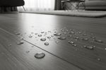 Flooring with water droplets on it