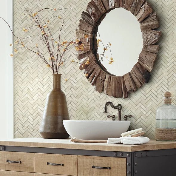Pearl Herringbone Mosaic - SA34A - 00200 - Tile