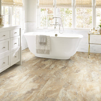 Shaw Floors Paragon Tile Plus — Clay 12 in a room setting