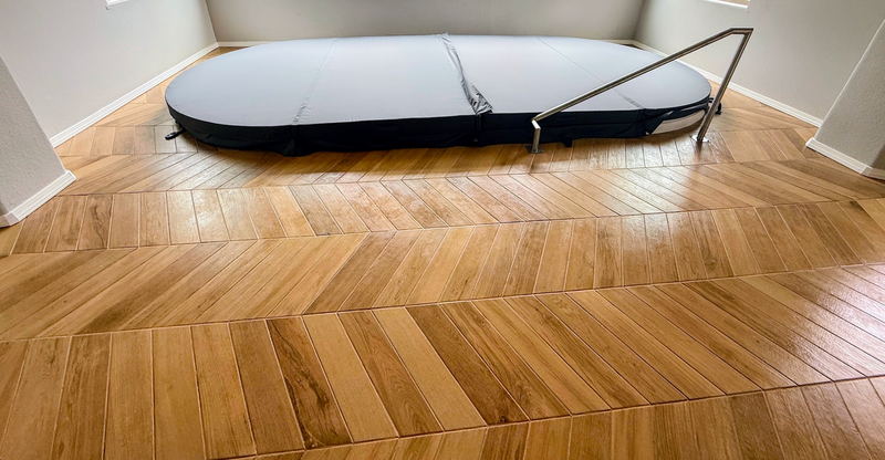 brown herringbone tile pattern 