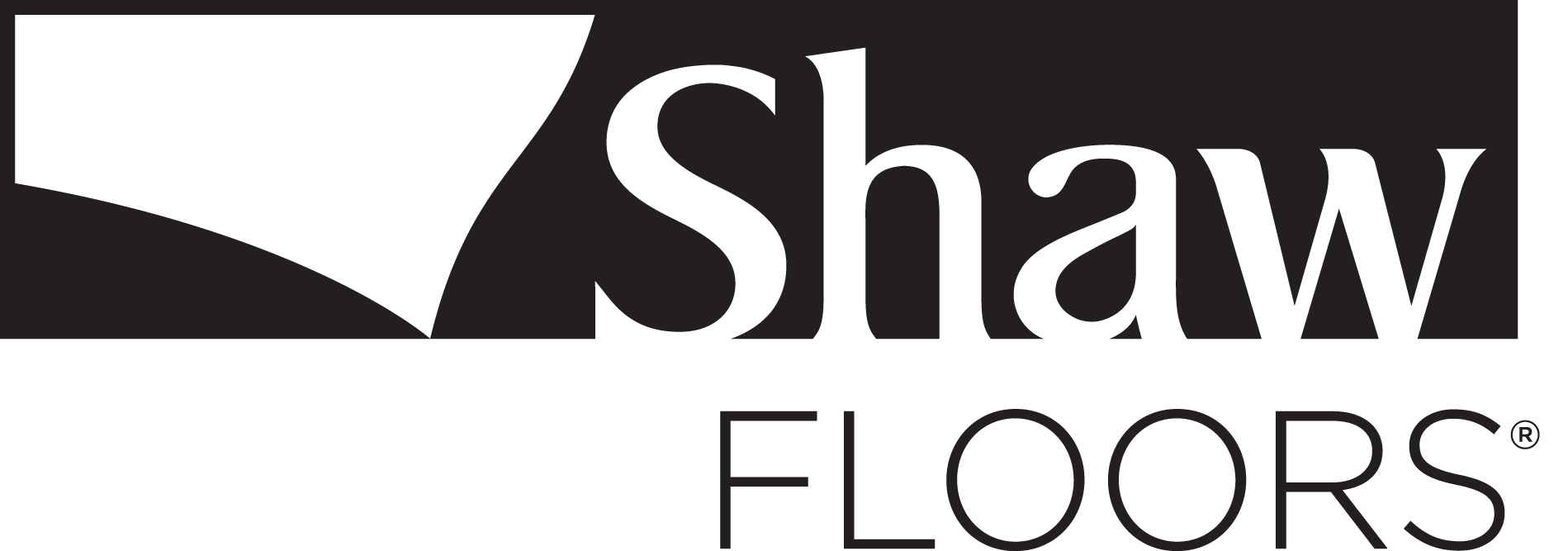 Black and white shaw floors logo