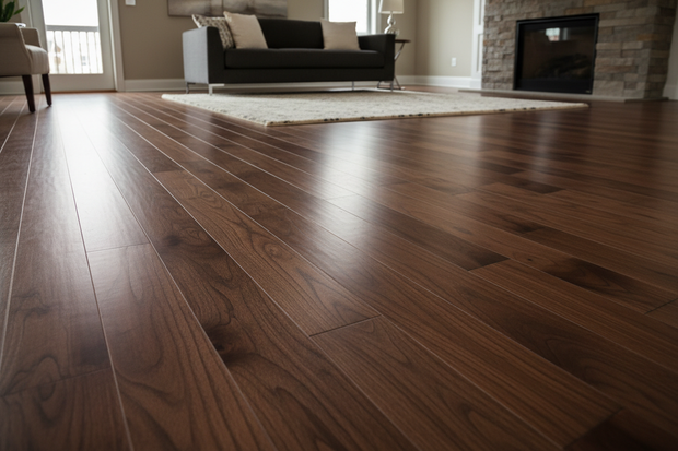 refinished dark hardwood floors with not as much shine 